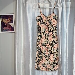 Floral & Cheetah Print Adjustable Spaghetti Strap Dress